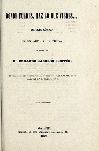 Cover for Donde fueres, haz lo que vieres--