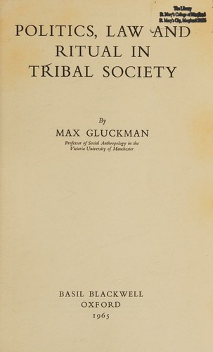 Cover for Politics, law and ritual in tribal society