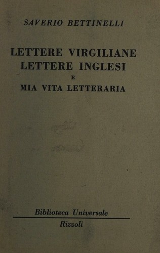 Cover for Lettere Virgiliane, Lettere Inglesi, E Mia Vita Letteraria
