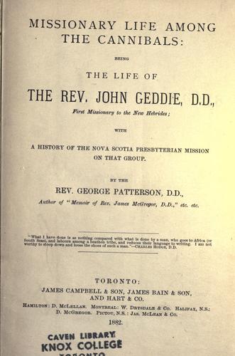 Cover for Missionary life among the cannibals