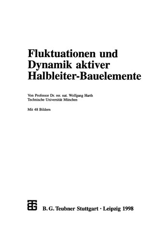 Cover for Fluktuationen und Dynamik aktiver Halbleiter-Bauelemente