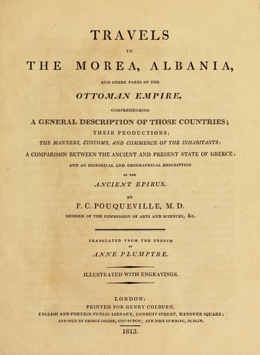 Cover for Travels in the Morea, Albania, and other parts of the Ottoman empire