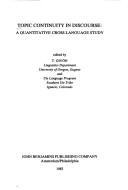 Cover for Topic continuity in discourse