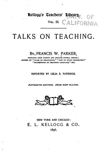 Cover for Talks on Teaching