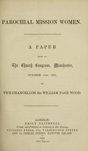 Cover for Parochial Mission Women