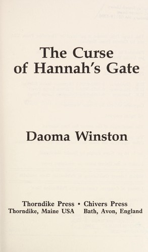 Cover for The curse of Hannah's gate