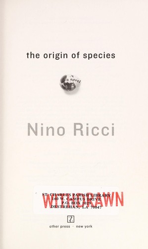 Cover for The origin of species