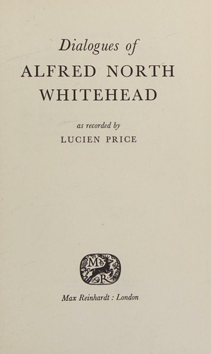 Cover for Dialogues of Alfred North Whitehead