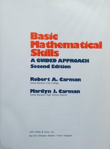 Cover for Basic mathematical skills