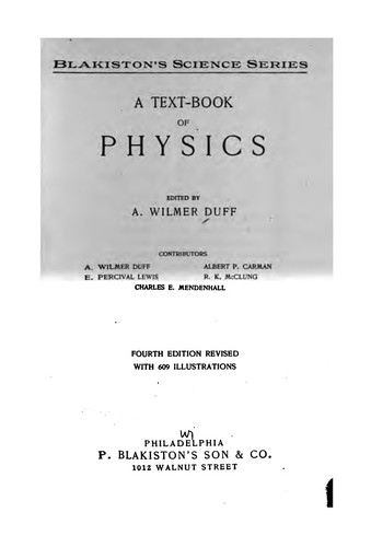 Cover for A text-book of physics