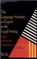Cover for The Language Scientist As Expert in the Legal Setting