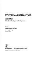 Cover for Syntax and Semantics (Syntax and semantics)