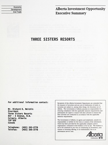 Cover for Three Sisters Resorts