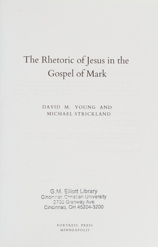 Cover for Rhetoric of Jesus in the Gospel of Mark