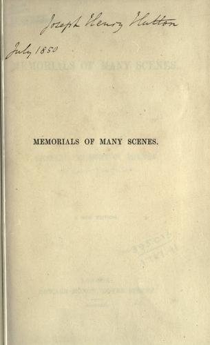 Cover for Memorials of many scenes