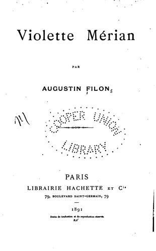 Cover for Violette Mérian
