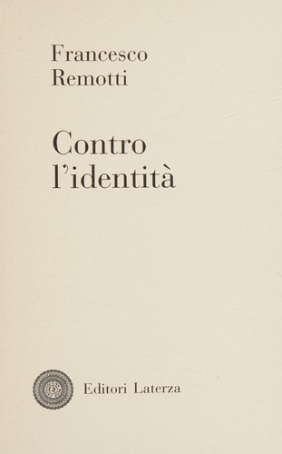Cover for Contro l'identità