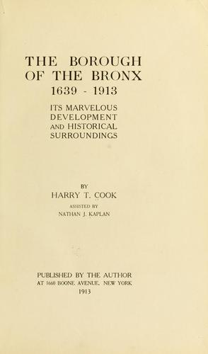 Cover for The borough of the Bronx, 1639-1913