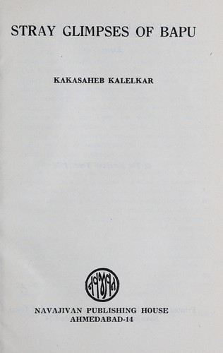 Cover for Stray glimpses of Bapu
