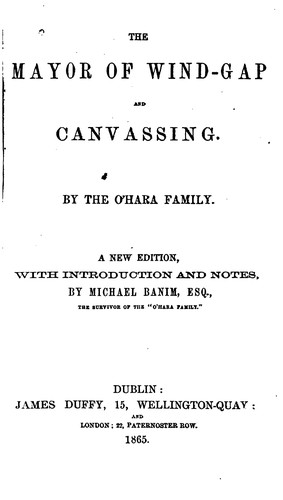 Cover for The Mayor of Wind-Gap ; and Canvassing