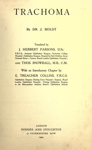 Cover for Trachoma
