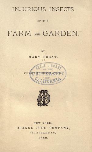 Cover for Injurious insects of the farm and garden.