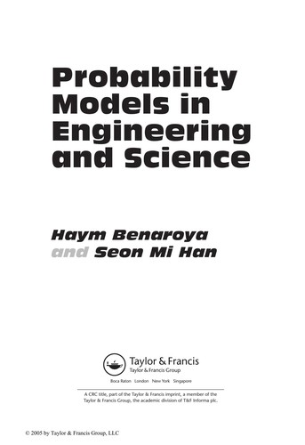 Cover for Probability models in engineering and science