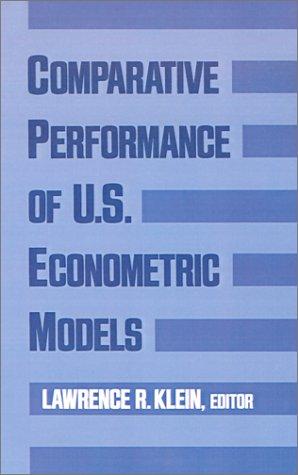 Cover for Comparative performance of U.S. econometric models