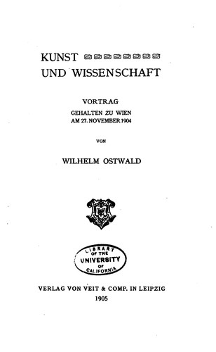 Cover for Kunst und Wissenschaft...