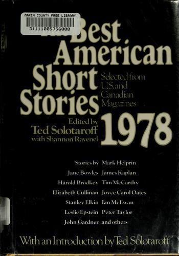 Cover for The Best American Short Stories 1978