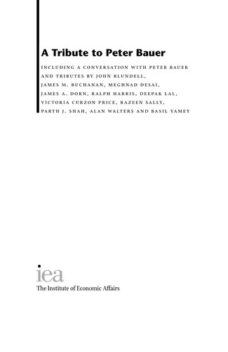 Cover for A tribute to Peter Bauer