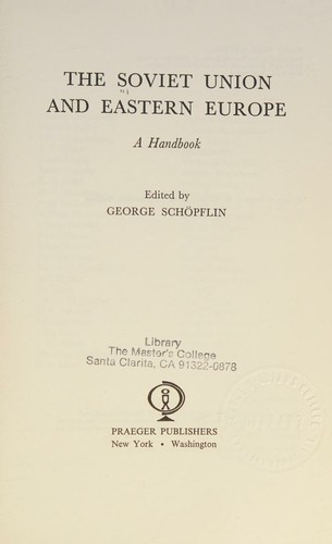 Cover for The Soviet Union and Eastern Europe