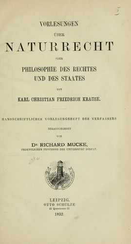 Cover for Vorlesungen über Naturrecht