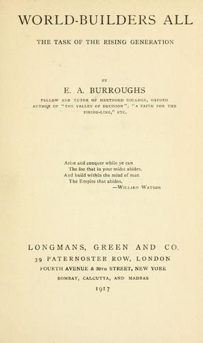 Cover for World-builders all