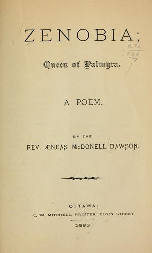 Cover for Zenobia; queen of Palmyra