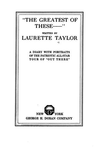 Cover for "The greatest of these--"