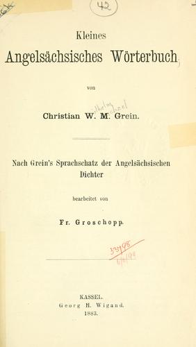 Cover for Kleines angelsächsisches Wörterbuch.