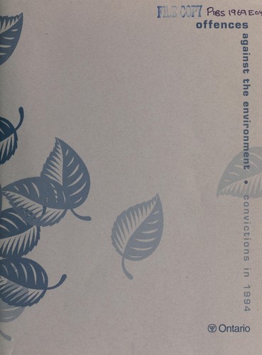 Cover for Offences against the environment