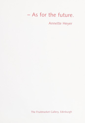 Cover for - As for the future
