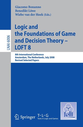 Cover for Logic and the foundations of game and decision theory, LOFT 8