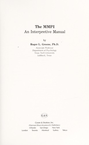Cover for The MMPI
