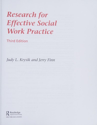 Cover for Research for effective social work practice