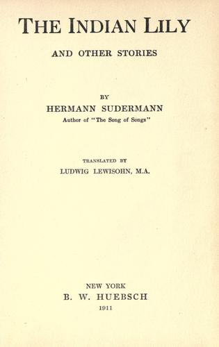 Cover for The Indian lily