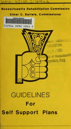 Cover for Guidelines for self support plans