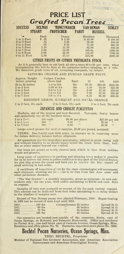 Cover for Price list grafted pecan trees