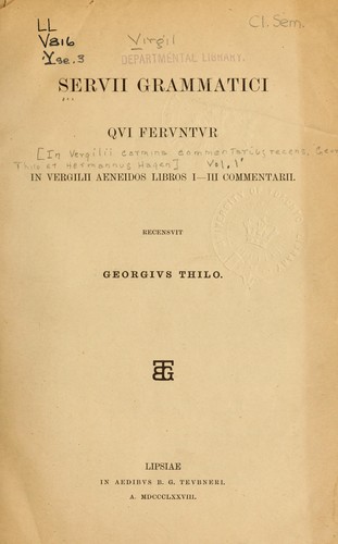Cover for In Vergilii carmina commentarii