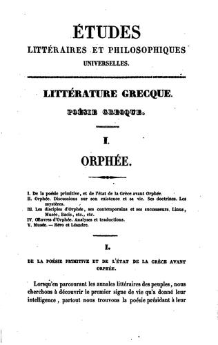Cover for Études littéraires et philosophiques