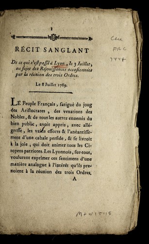 Cover for Recit sanglant