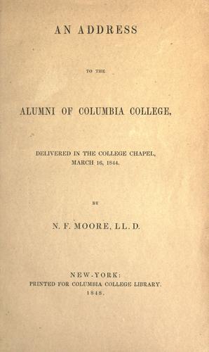 Cover for An address to the alumni of Columbia College