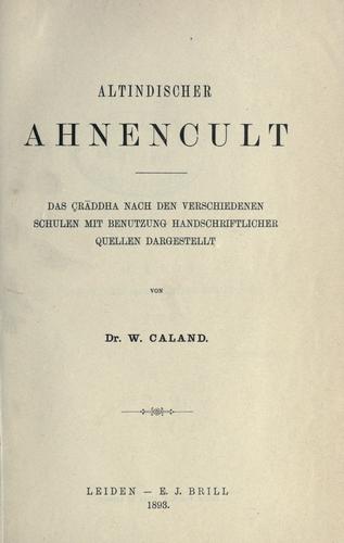 Cover for Altindischer Ahnencult